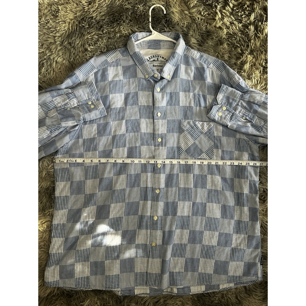 Barbour Button Down Gingham Patchwork Shirt Size … - image 2